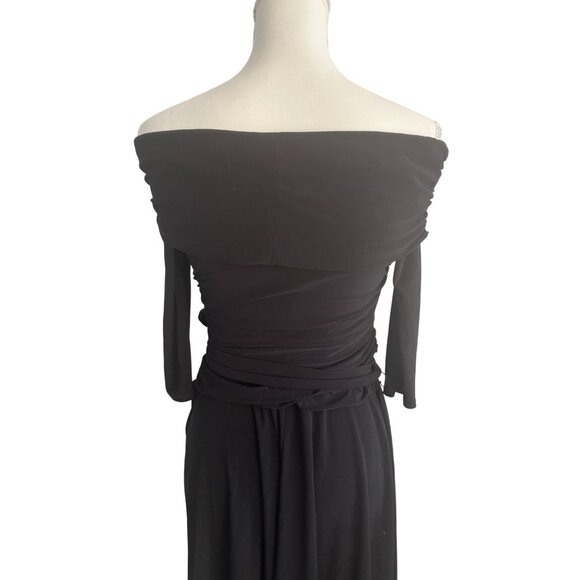 LAUNDRY Shelli Segal Black Off Shoulder Dress Size 2 - Picture 4 of 8